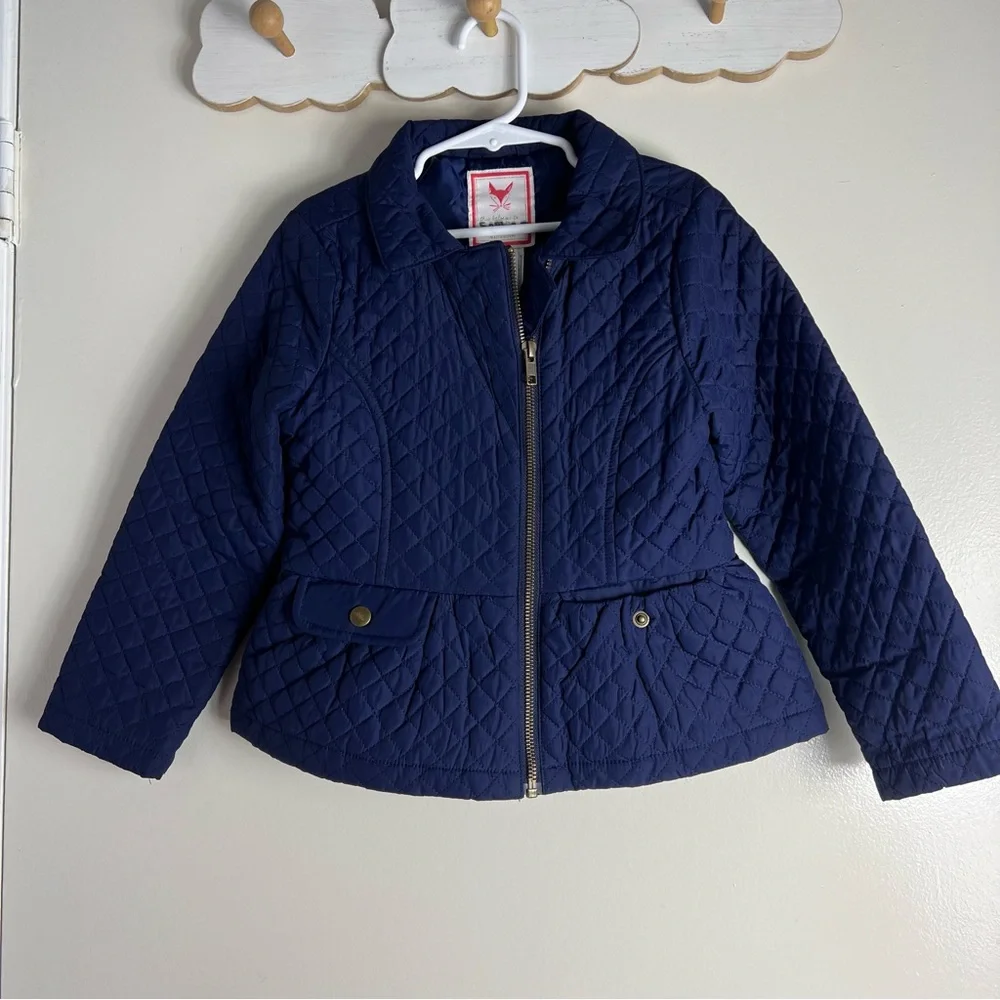 Gymboree Navy Quilted Jacket Girls Size‎ 5/6 Lightweight Zip Up Coat